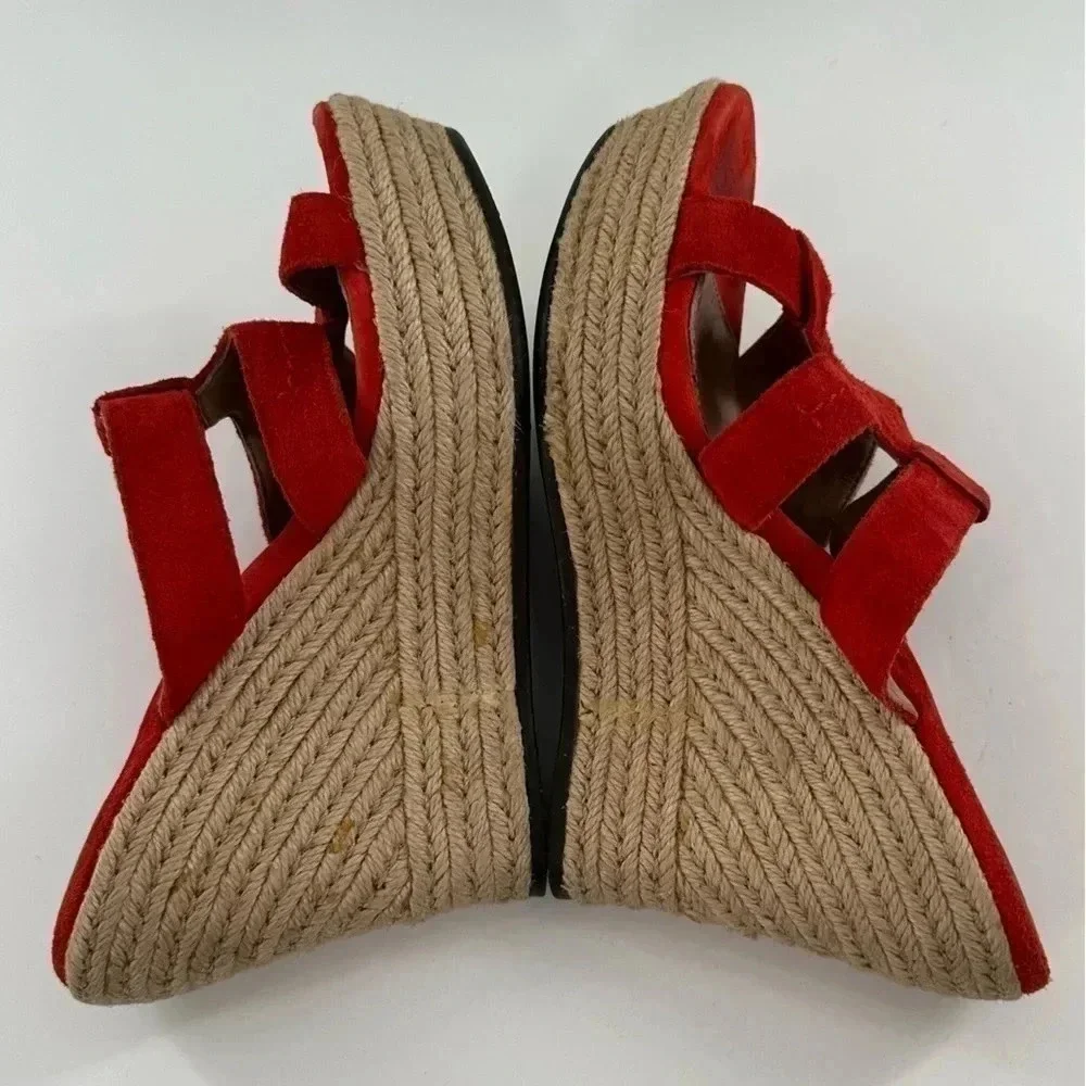 Ugg sandals Tawnie size 7 38 burnt orange suede  Espadrille Platforms wedges